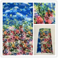 140cm new summer print 100silk chiffon fabric fashion colorful leopard design print 100 silk chiffon fabric 6momme ds22