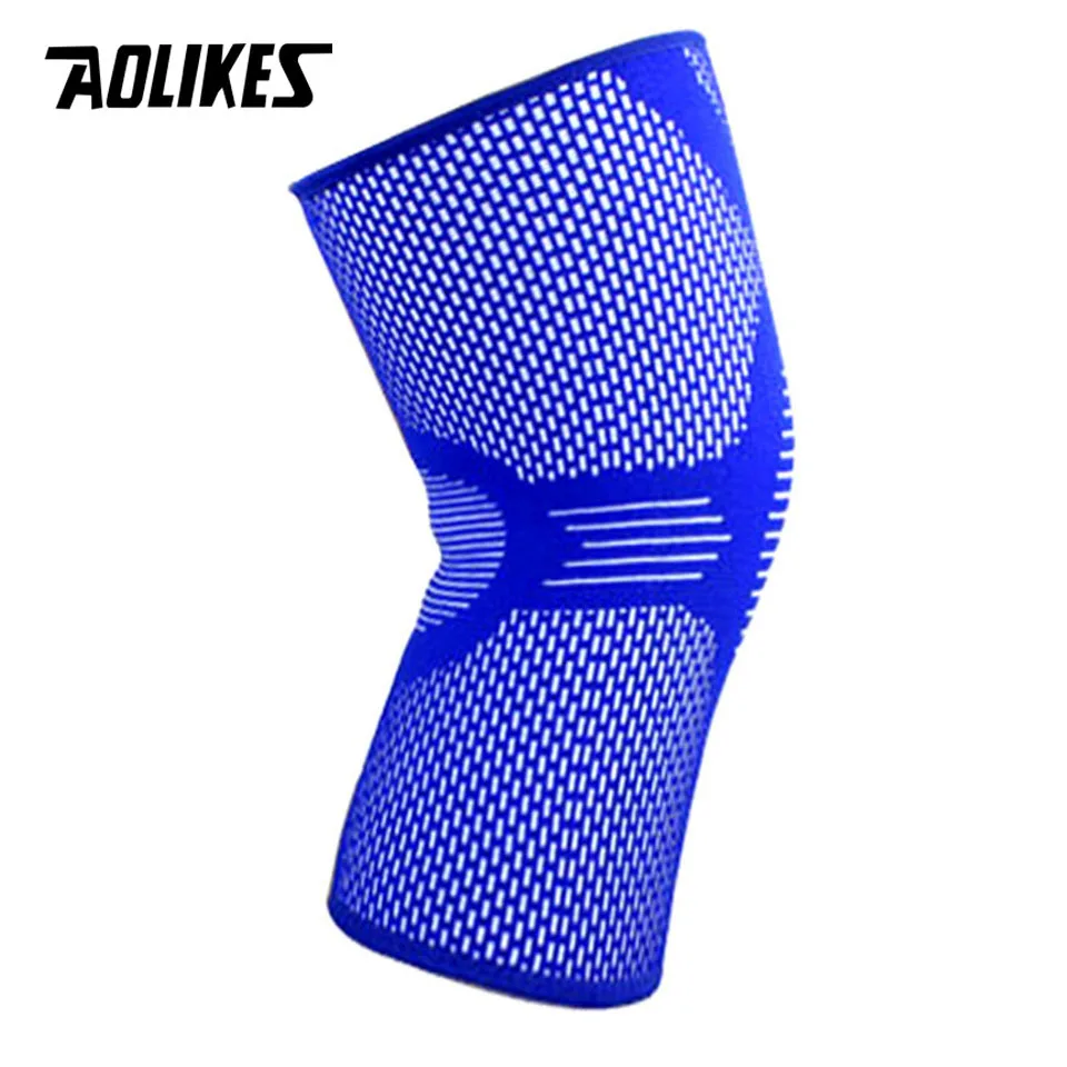 Blue AOLIKES 1 шт. наколенники высокая эластичность спортивные Наколенники Защита всесезонный наружный спортивный защитник наколенники теплые снимающие суставы - Цвет: Blue