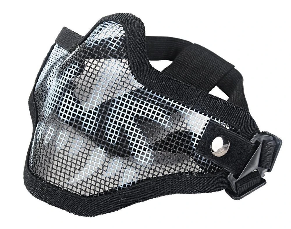 Тактическая страйкбольная маска стальная металлическая сетка нижняя половина