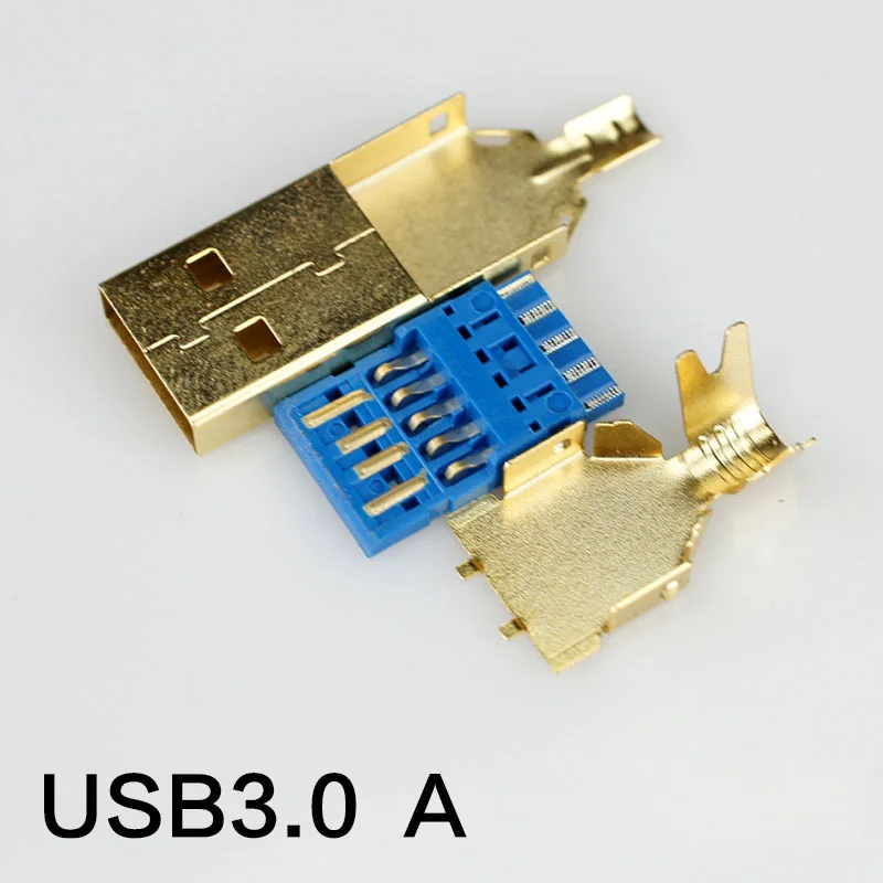 1 шт. позолоченный USB3.0 USB A USB B разъем джек хвост Sockect Разъем Порт Sockect для HiFi аудио оборудования DIY три части