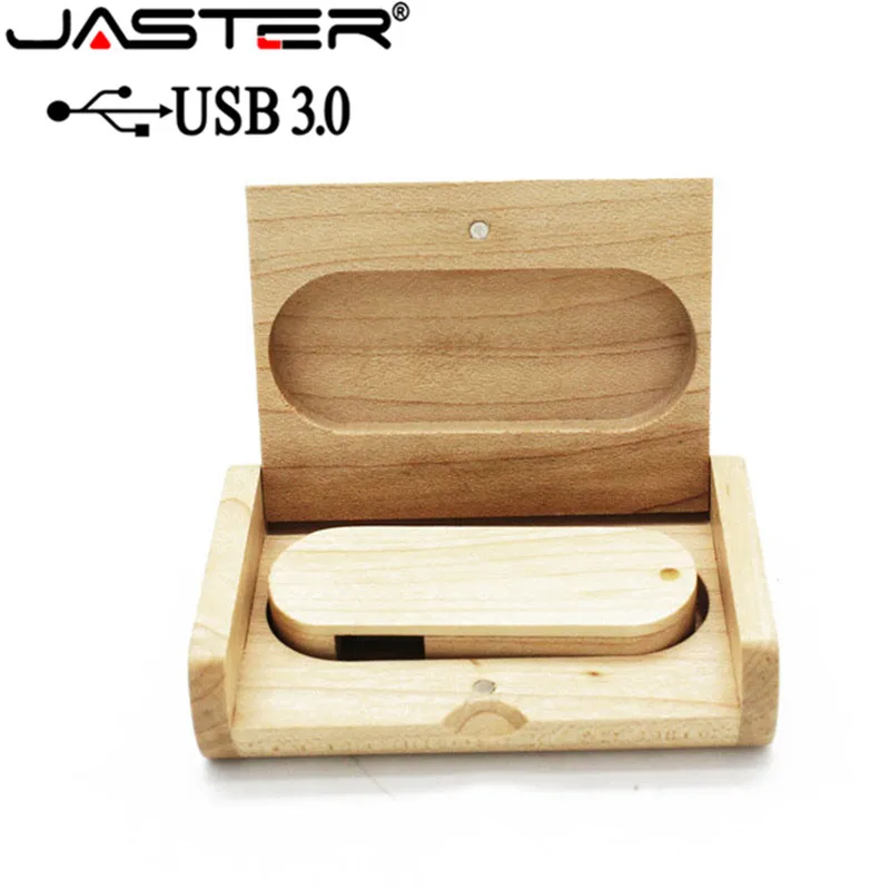 JASTER USB 3,0 деревянный usb с подарочной коробкой USB флеш-накопитель тип флип деревянная коробка+ деревянный чип Флешка карта памяти палочка для создания логотипа по индивидуальному заказу
