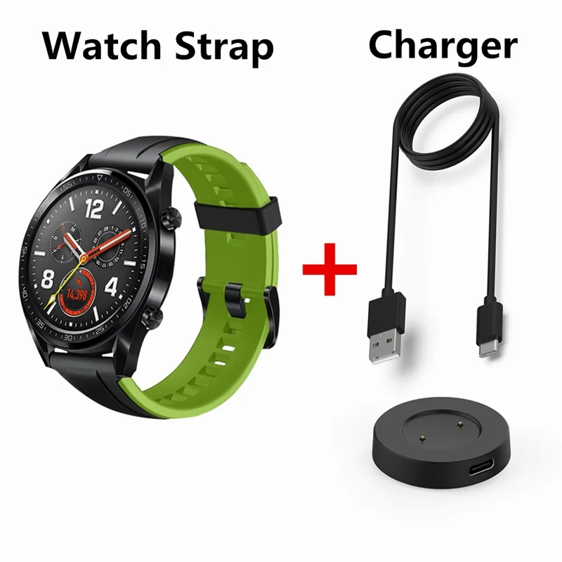 Package 9 Ремешок для huawei Watch зарядное устройство GT силиконовый ремешок для часов Honor Watch Magic 22 мм кожаный браслет для huawei GT активные ремни - Цвет: Package 9