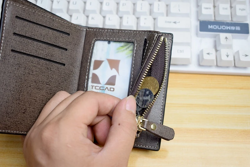 Мужской кошелек TCGAD, короткий кошелек billetera hombre porte feuille, кожзам, мужской большой карман, кожаные кошельки,, винтажный роскошный мужской кошелек