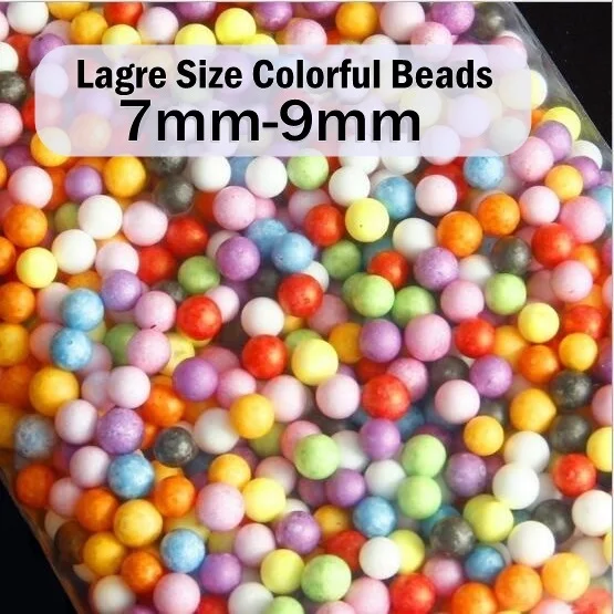 Lagre Colorful Beads FXINBA разбрызгивает пенопластовые бусины для поставки слаймов, снежных грязевых частиц, аксессуары, сделай сам, пенопластовые шарики, маленькие крошечные Бусины 2-4 мм, 15000 - Цвет: Lagre Colorful Beads