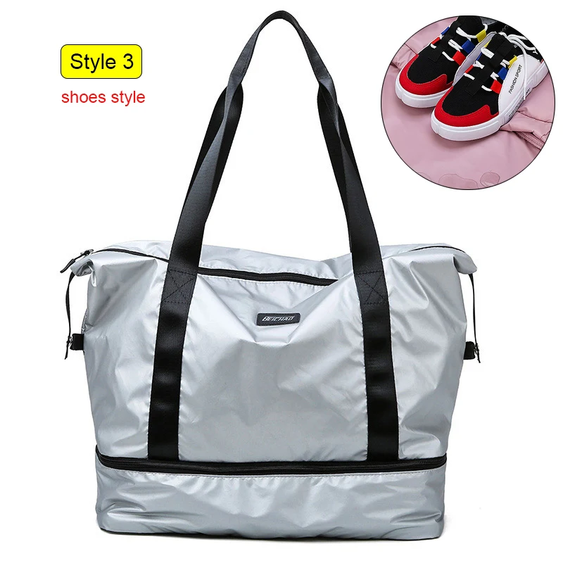 Sports Gym Fitness Dry Wet Separation Yoga Bag Travel Handbags For Shoes Women the Shoulder Sac De Sport Luggage Duffle XA965WD - Цвет: Style 3 Silver