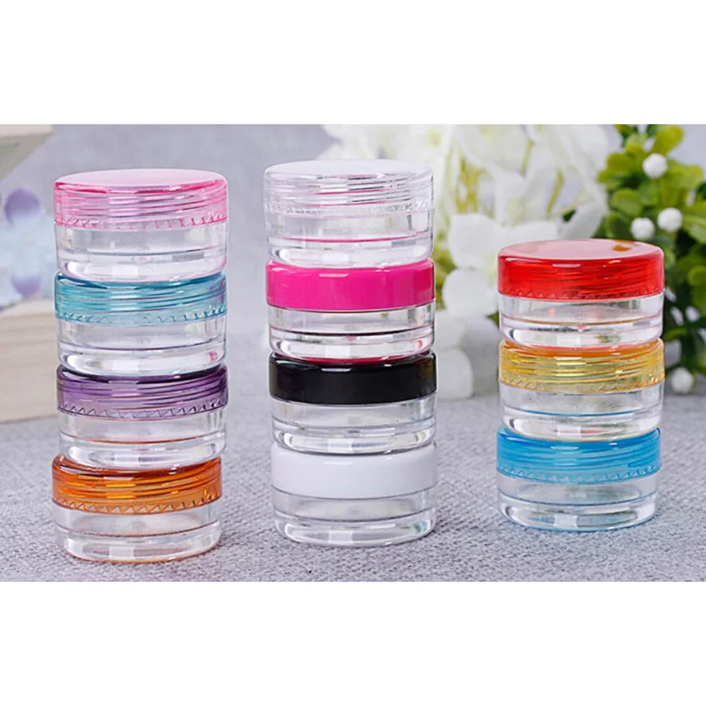Transparent Plastic Cosmetic Empty Jar 10Pcs/Set 5g Nail Art Bead Storage Container Round Bottle Pot Box Makeup Tools | Красота и