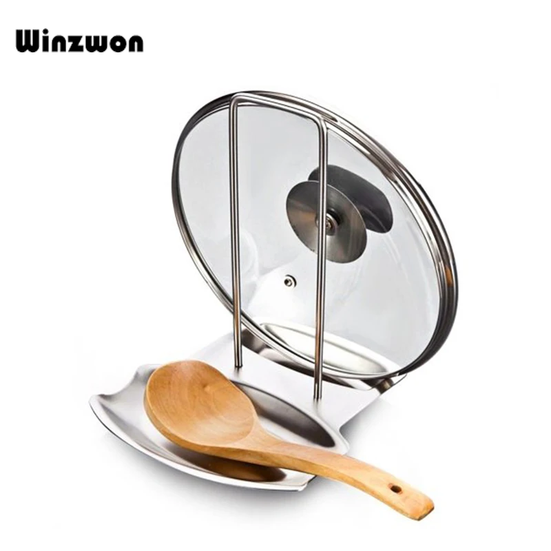 1 шт. держатель для ложки из нержавеющей стали Подставка кастрюли Крышка хранения