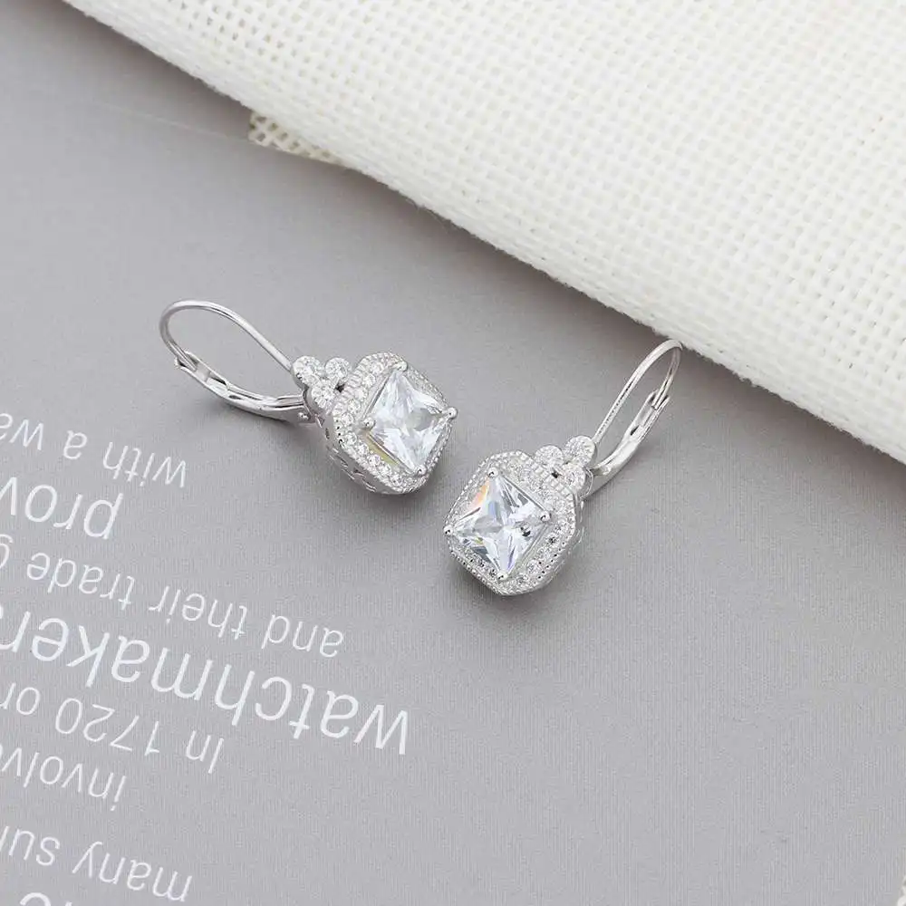 Женские серьги кольца из серебра 925 пробы с фианитом|hoop earrings|earrings forearrings for women |