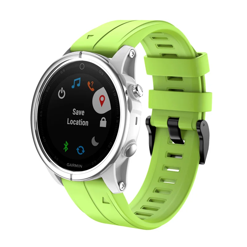 Зеленый 20 мм силиконовый ремешок для часов браслет на петле для Garmin Fenix 5s Fenix 5s Plus HSJ-19 - Цвет: Зеленый
