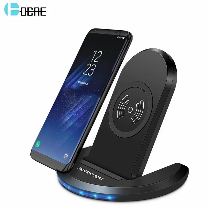 DCAE Qi Беспроводное зарядное устройство 10 Вт для iPhone XS Max XR X 8 Samsung Note 9 S9 S8 Plus S7