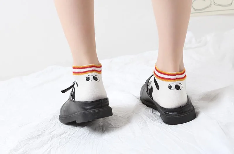 Летние носки, продукт, креативные, невидимые носки с граффити, хлопковые, Kawaii, с героями мультфильмов, в студенческом стиле, дышащие, Meia