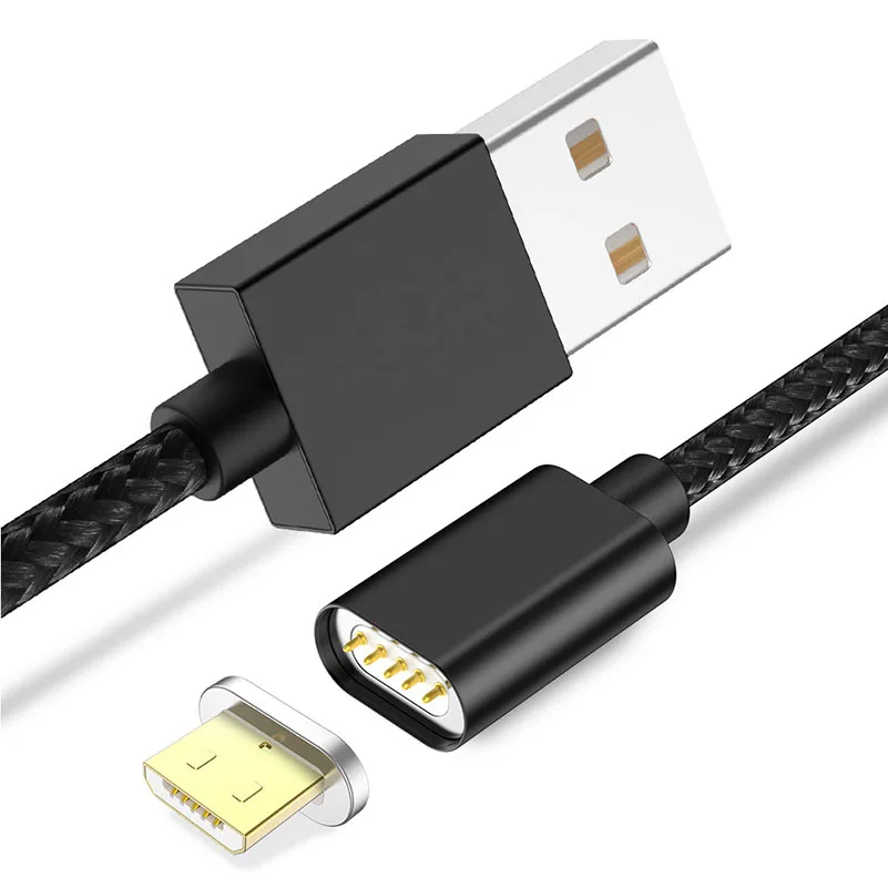 Магнитный кабель Micro USB 2 4 А 1 м нейлоновый для быстрой зарядки и синхронизации