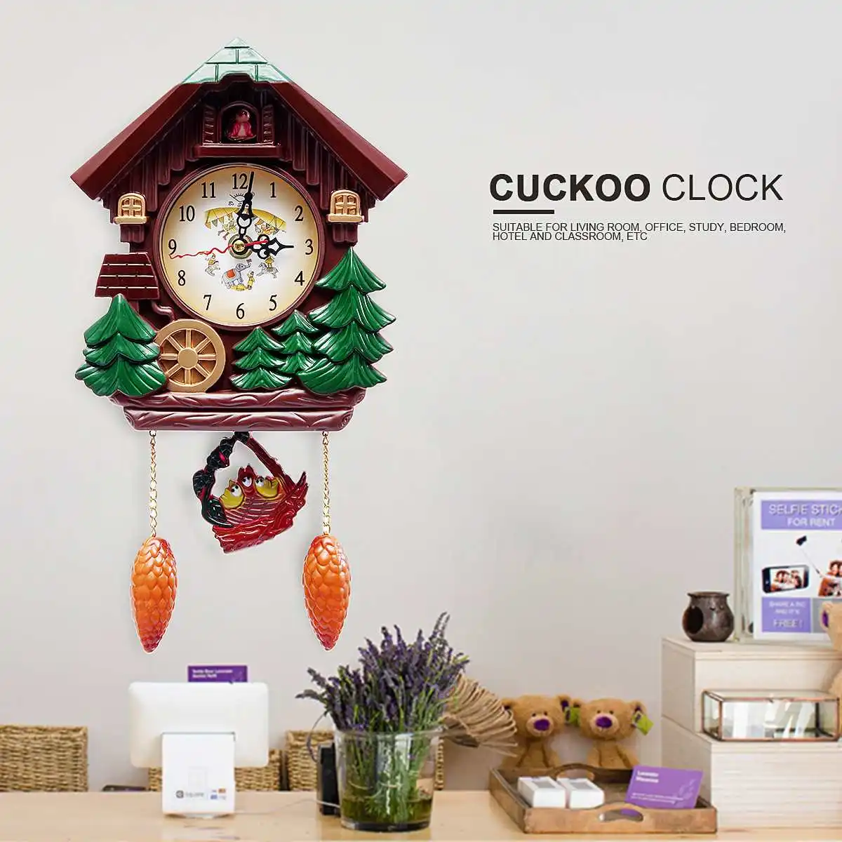 Настенные часы Cuckoo, часы для гостиной, будильник с птицами, часы, современные короткие детские украшения, домашний будильник