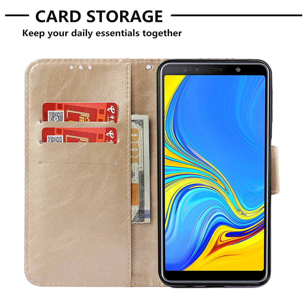 Флип кейс для Samsung Galaxy A7 2018 SM A750 A750F A750F/DS кошелек кожаный чехол телефона A750FN