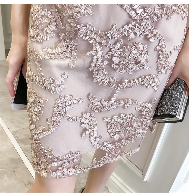 Женское летнее платье, новинка, женское летнее платье cheongsam, корейский темперамент, тонкое, улучшенное, кружевное платье cheongsam, достойное atmos