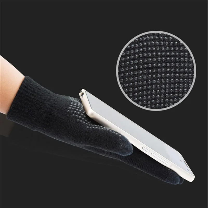 

Knitted Touch-screen Skiing Cycling Gloves Autumn Winter Plus Velvet Warm Mitten Anti-slip Gloves For Men Women Couples