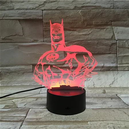 3D-113 мультфильм фигурка Бэтмен 3D лава лампа Хэллоуин 7 цветов Изменение светодиодный ночник настроение Декор подарок спальня настольная лампа