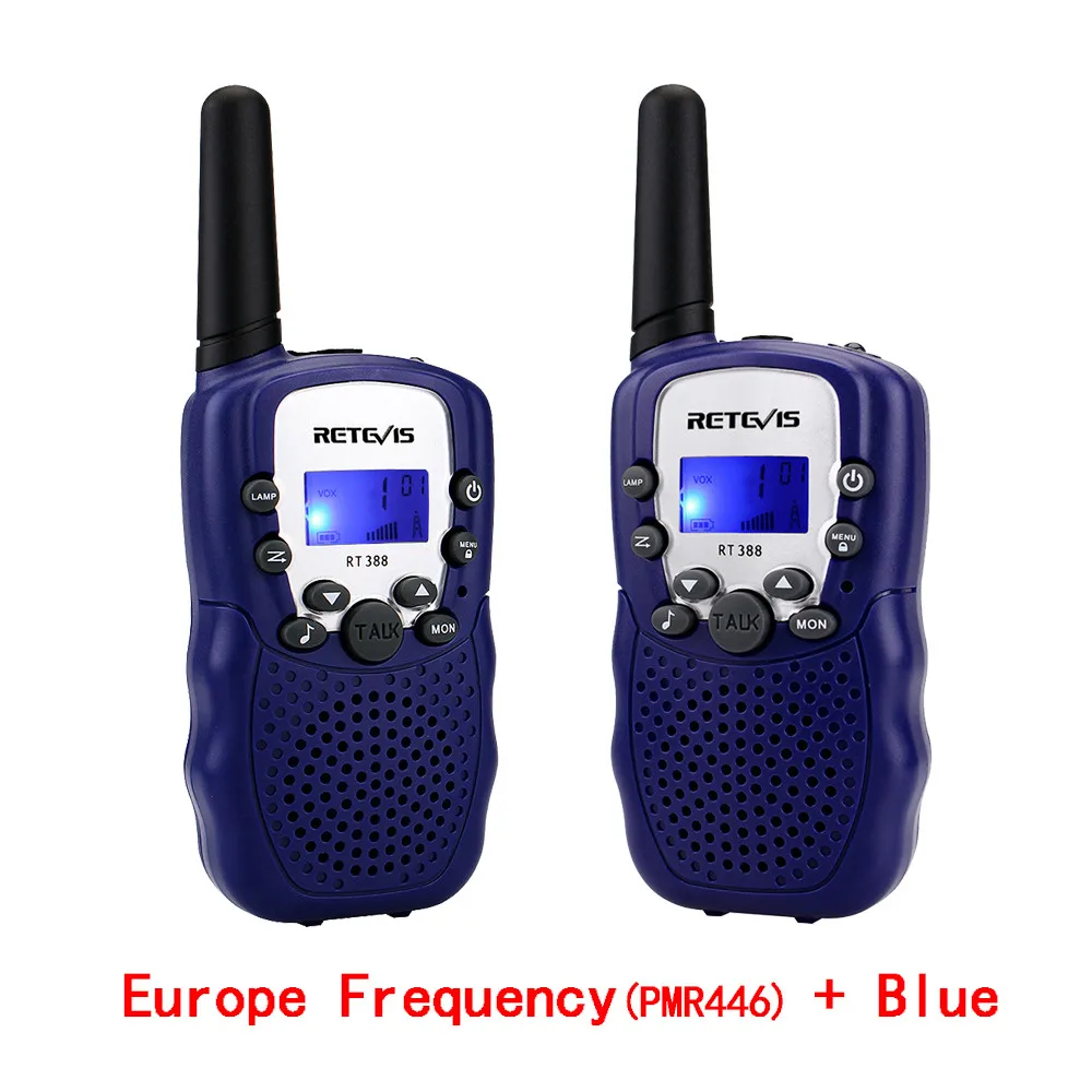 EU Frequency Blue 2 шт. Мини Портативная рация Retevis RT388 детский радиоприемник 0,5 Вт PMR446 PMR/FRS VOX портативный двухсторонний радиопередатчик Hf трансивер - Цвет: EU Frequency Blue