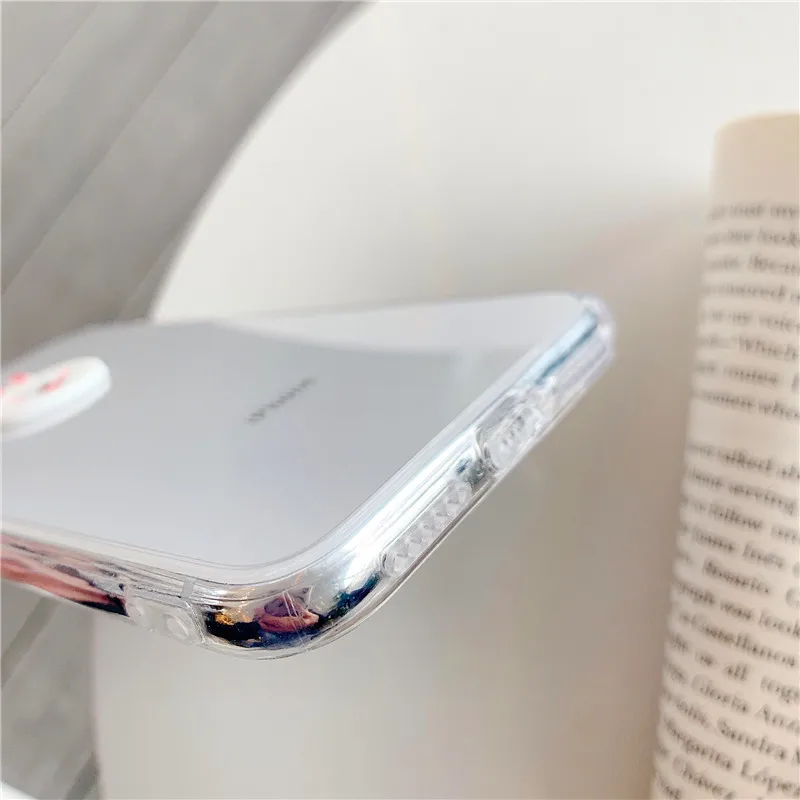 super cute individuality cartoon bear and rabbit Transparent phone case for iphone 6 7 8 Plus X XR XS MAX |
