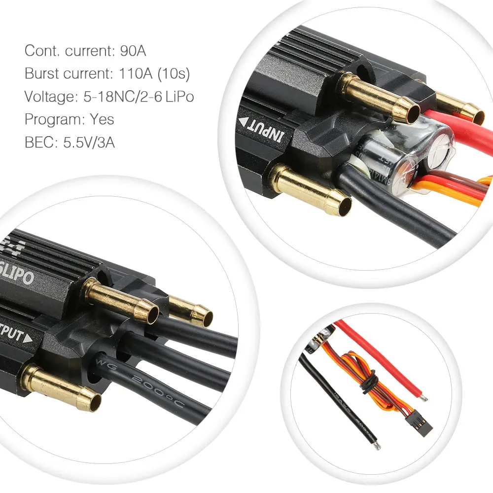 Высококачественный оригинальный бесщеточный двигатель GoolRC 90A ESC и 3660 4300KV с водным