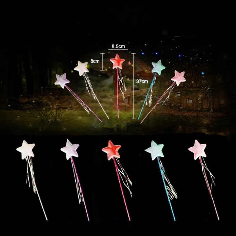 

New Colorful Star Magic Wand Children Girls Princess Angel Fairy Wands Sticks Dress Up Props Halloween Party Favor