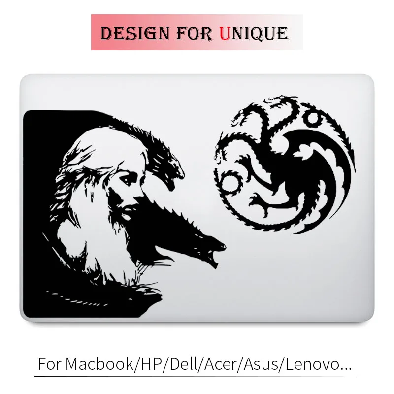 Наклейка для ноутбука Targaryen и Dragon для Apple Macbook, наклейка Pro Air retina 11, 12, 13, 15 дюймов, винил 15,6 hp, кожа для ноутбука
