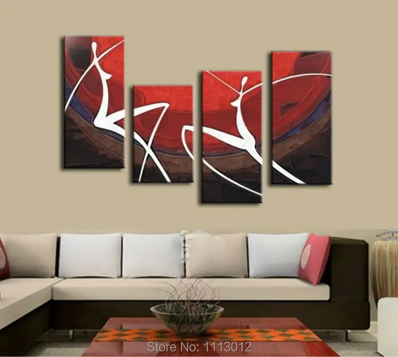 Набор для рисования маслом на холсте 4 панели | Дом и сад