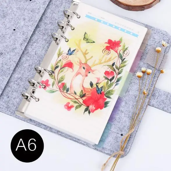 

5 sheet/lot A5 A6 Elk Frosted Planner's Inner Pages Spacer Plate Diario Binder Planner Concise Filler Paper PP 6 Holes Separator