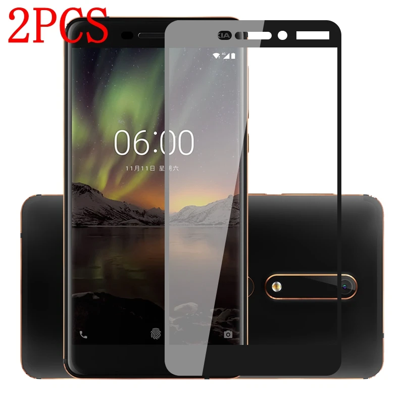 Закаленное стекло с полным покрытием для Nokia 6 2018 защитная пленка экрана 1 TA 1068 1045 2