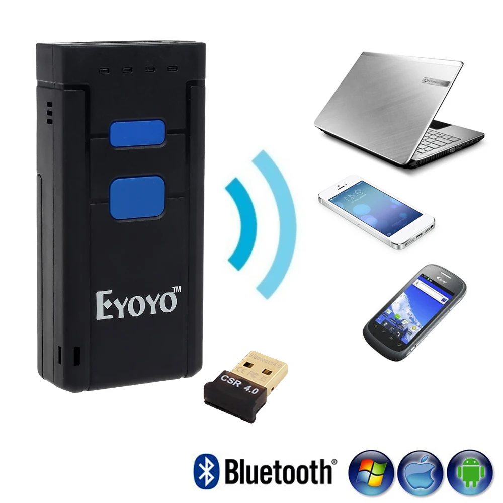 Eyoyo mj 2877 Беспроводной 2d сканера штриховых кодов Bluetooth V4.0 QR штрих для Android IOS