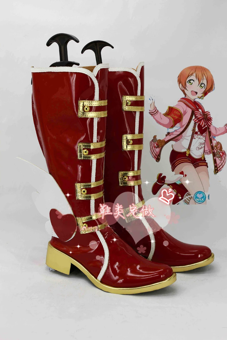 Отлично! Love Live! Сапоги для косплея Rin Hoshizora на День святого Валентина обувь костюма