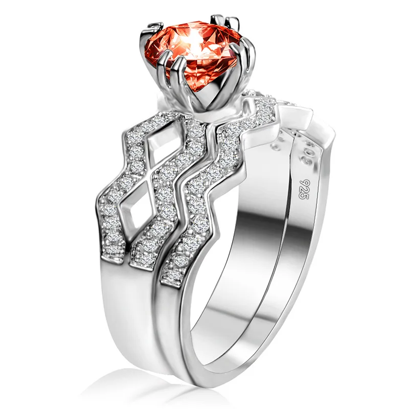 2pcs/set Wavy Line Couples Ring 6 Color Finger Circlet Fine Copper Bague Noble Gift Fashion Jewelry For Women Girl Zircon Rings | Украшения