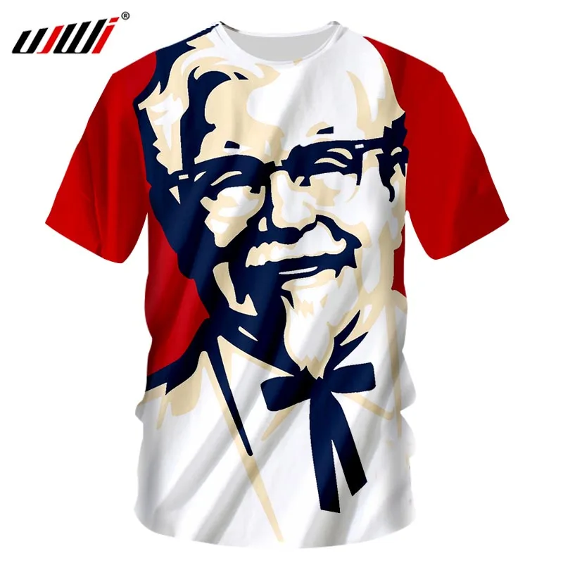 UJWI Новинка лета 2019 с капюшоном повседневный стиль мужская 3D печать KFC дедушка
