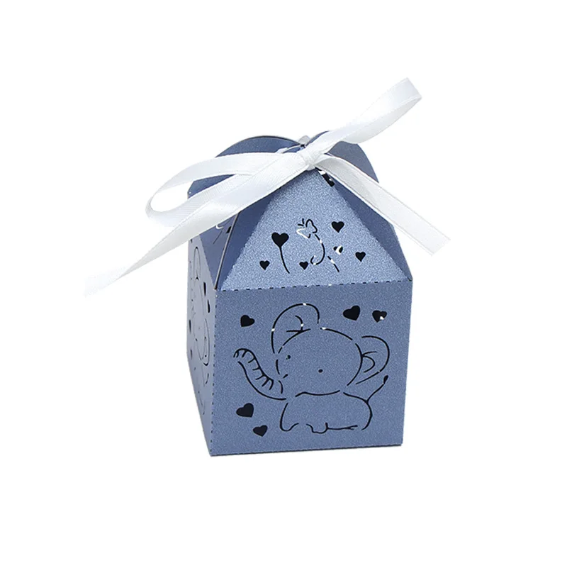 50 шт Baby Shower Подарочная коробка на день рождения вечерние приспособления для декора вечеринки украшения свадебные коробка шоколадных конфет гостей С Рисунком Слона
