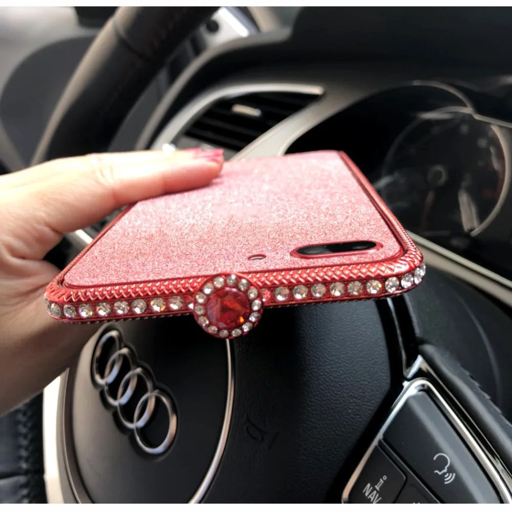 Бампер со стразами для iPhone XS X 6 6s 7 8 Plus блестящий металлический чехол-рамка чехол +