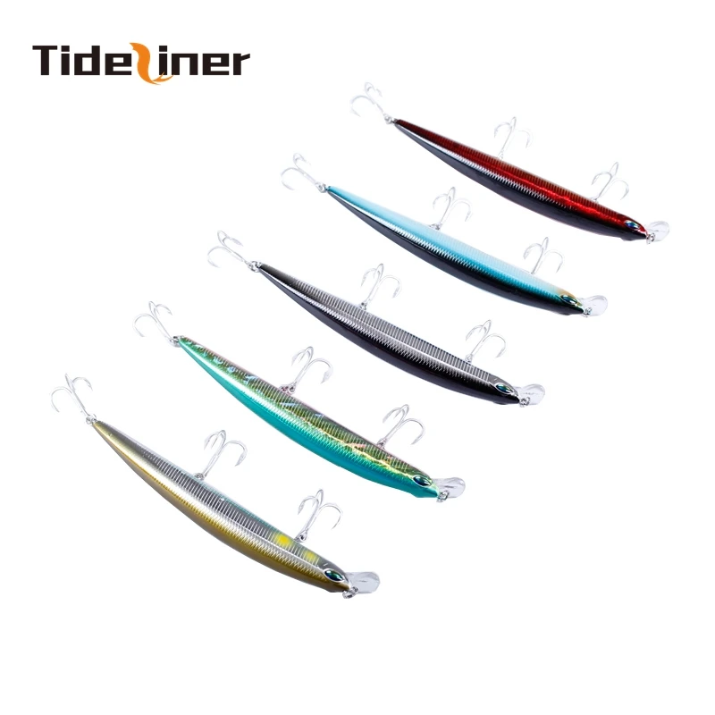 Tideliner minnow fishing lure with 6# VMC hooks large 155mm 19g artificial hard bait bass culter tackle | Спорт и развлечения