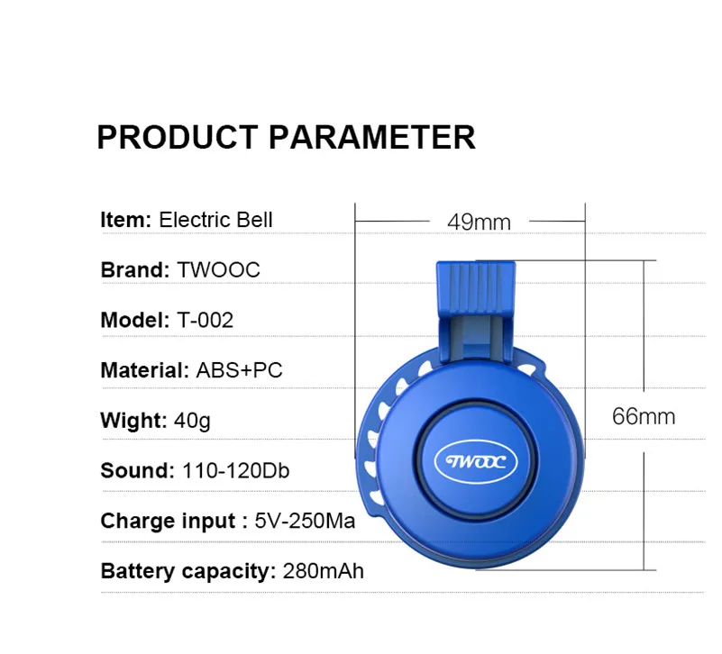Велосипедный звонок TWOOC 120 дБ зарядка через USB 3 режима|bicycle bell|cycling bellbell cycling |