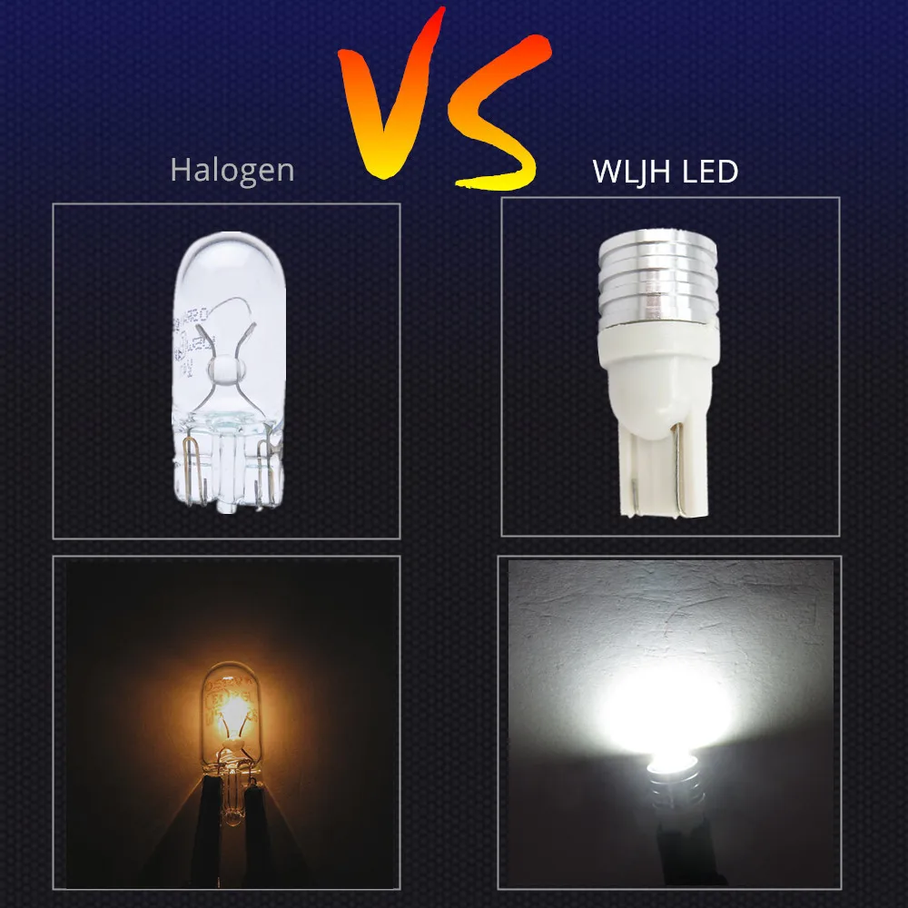 WLJH T10 Led Подсветка салона автомобиля датчик приборной панели автомобиля тире светильник приборной панели, Панель W5W 194 лампы поворотный разъем PC195 PC194 PC168