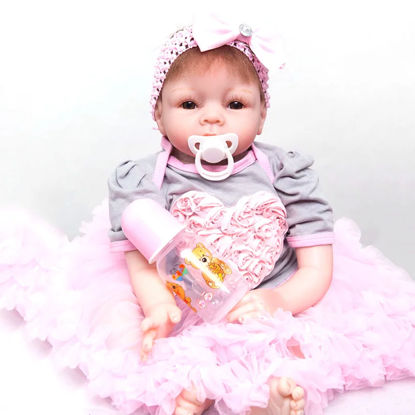 Кукла реборн силиконовая Мягкая 55 см 22 дюйма|baby girl doll toy|doll toysgirl toy |