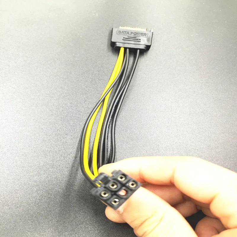 Адаптер питания 15pin SATA на 6pin PCIe PCI E Express Кабель адаптер 20 см 6Pin кабель для