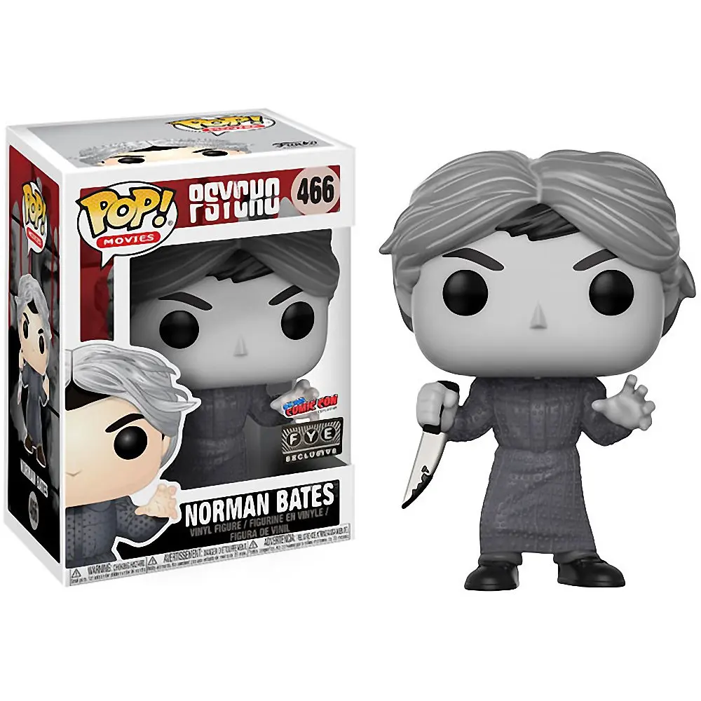 Эксклюзивная официальная Funko pop Psycho-черно-белая Виниловая фигурка Нормана Бейтса Коллекционная модель игрушки в коробке