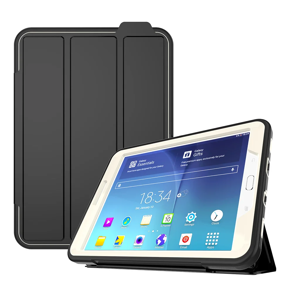 Для samsung Galaxy Tab S2 8,0 SM-T710 T715 3-Слои Smart Cover чехол противоударный ПК+ ТПУ повышенной прочности и защищенности противоударный ТПУ+ ПУ Складной чехол-подставка для планшета чехол - Цвет: 5