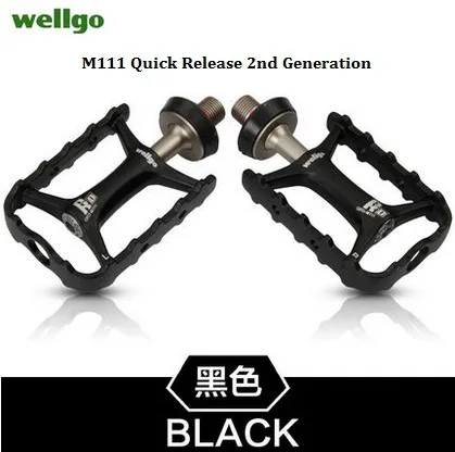 Black Wellgo оригинальные M111 быстросъемные не быстросъемные велосипедные педали для шоссейного велосипеда сверхлегкие педали MTB велосипедные педали с подшипником - Цвет: Black