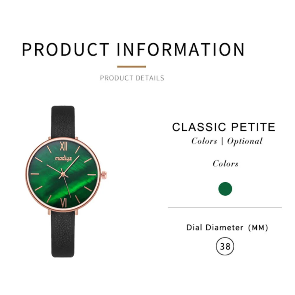 Vogue Luxe Montres Femme новый модный дизайн тонкий ремень перламутровые зеленые женские