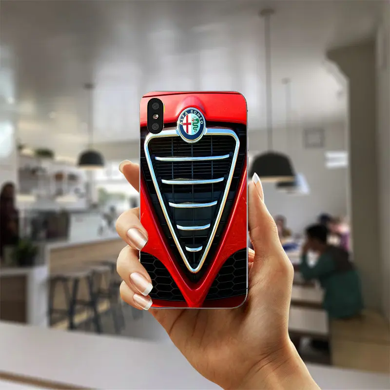 Горячий супер автомобиль Alfa Romeo Логотип Мягкий ТПУ силиконовый для мобильных