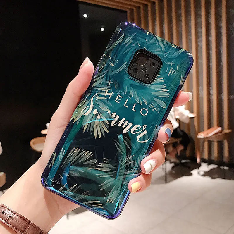 Синий светильник чехол s для huawei P20 P30Lite Коврики 20 30 Pro 20X глянцевые листы Крышка для huawei 20Pro 20i V20 Nova 3 3i 4 5Pro 5i чехол - Цвет: Green