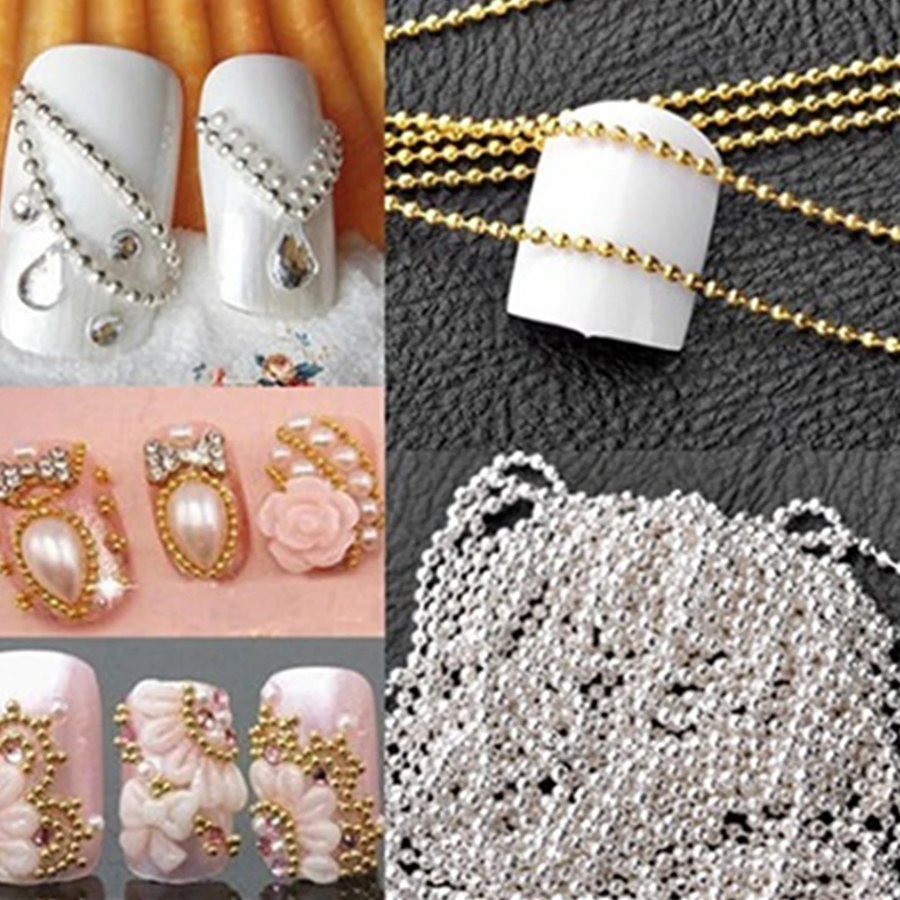 Очаровательные 1 м Nail Art Совет с металлическим блеском чередование ленты шары