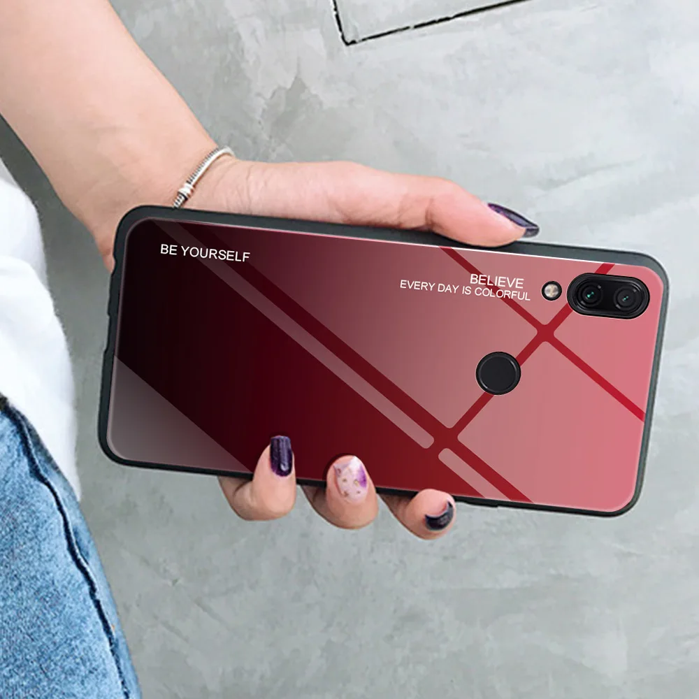 Для Xiaomi Redmi Note 7 6 iPad Pro 5 Чехол градиент закаленное Стекло Крышка для Mi 8 и Pocophone F1