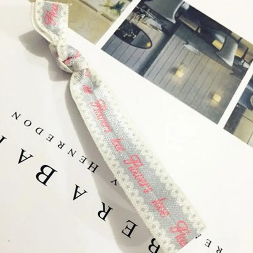 

500pcs Printed Elastic Hair Ties (and bracelets) Free Shipping