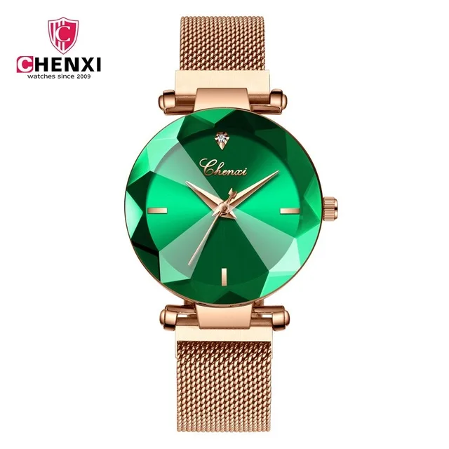 

Chenxi Top Brand Gem Cut Geometry Clock Wristwatches Ladies Luxury Quartz Watches Women's Dress Watch Woman Relogio Feminino